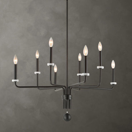 Ebony Elegance, 8 Lt Chandelier - Kings Fine Art & Decor