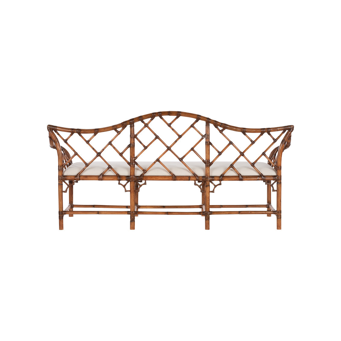 Chippendale Bamboo Settee -Brown