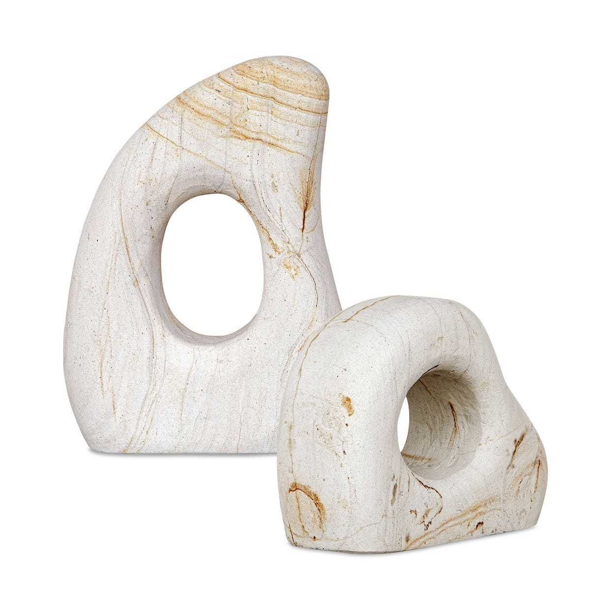 Stone Flow Outdoor Sculptures, S/2 - Kings Fine Art & Decor