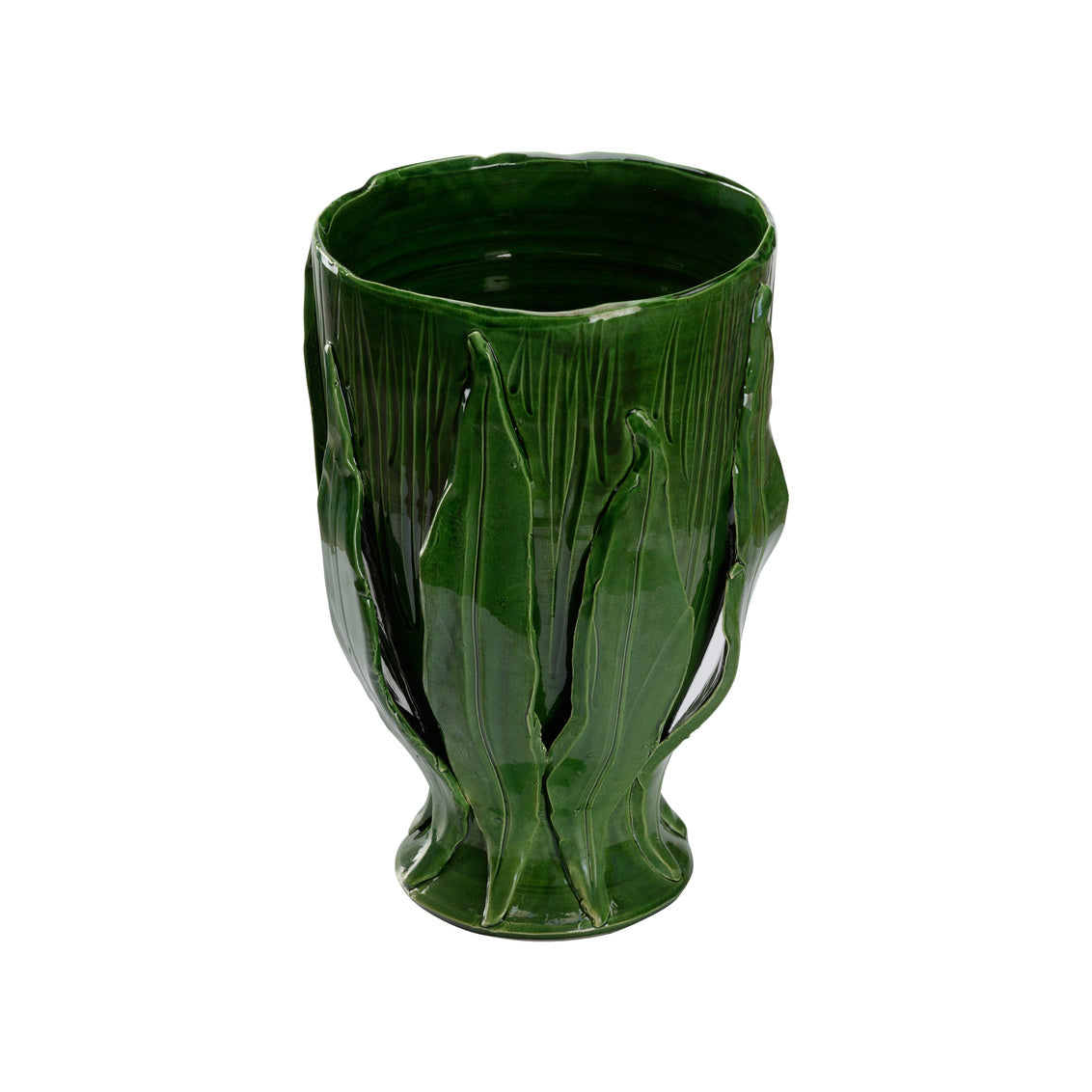 Umbria Footed Vase - Green