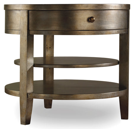SANCTUARY ONE-DRAWER ROUND LAMP TABLE - VISAGE - Kings Fine Art & Decor