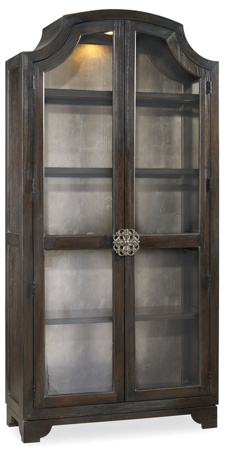 Hooker Furniture Sanctuary Glass Bunching Curio-Ebony Antiqued Oak 3031-50001