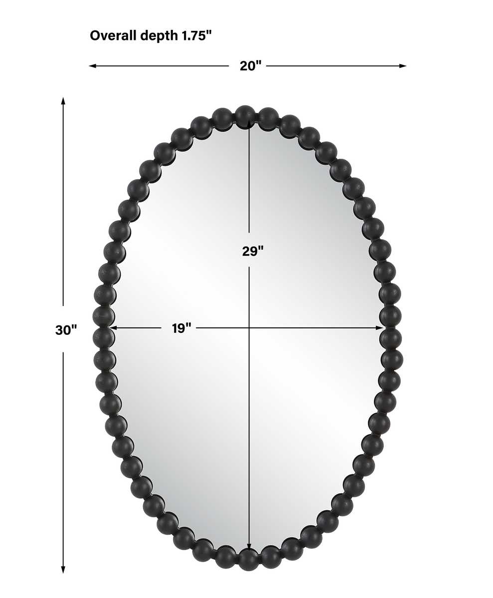 Serna Oval Mirror, Black