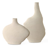 Duostacked Vases, White, S/2 - Kings Fine Art & Decor