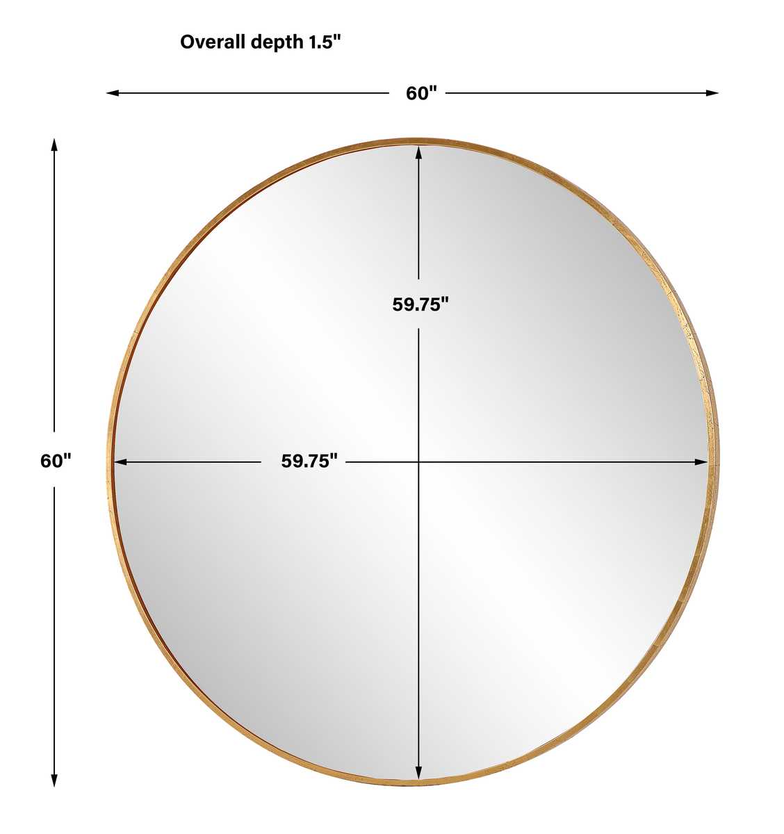 Junius Large Round Mirror, Gold
