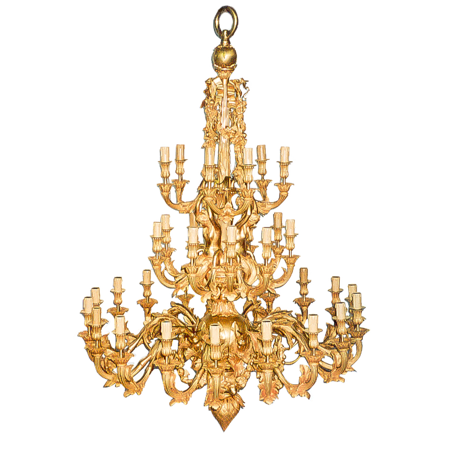 Our European handcrafted Italian Baroque Chandelier in Ormolu