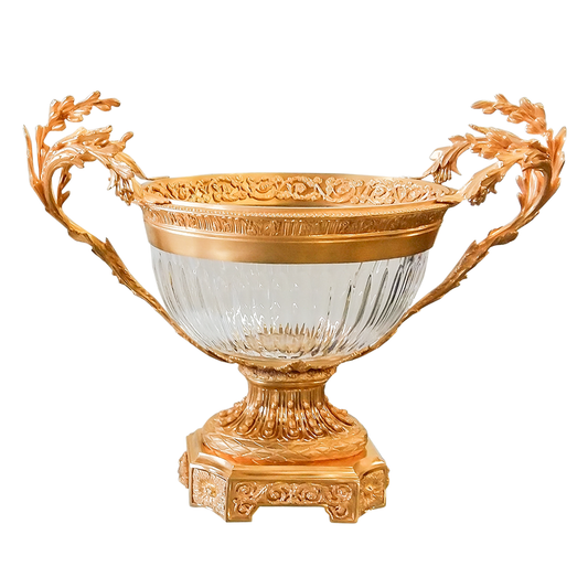 Our European handcrafted Oval Rococo Jardiniere in Crystal and Ormolu