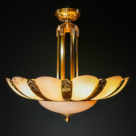 3905-18614 LT370201 15 Lightchandelier Bronze & Alabaster (35Hx36D)