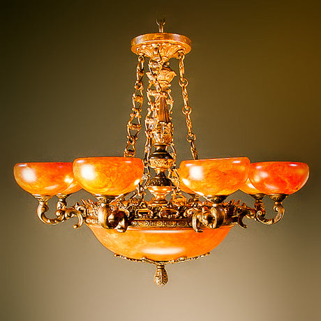 3905-18819BE LT370301 8 Light Alabaster Chandelier (40Hx30W)