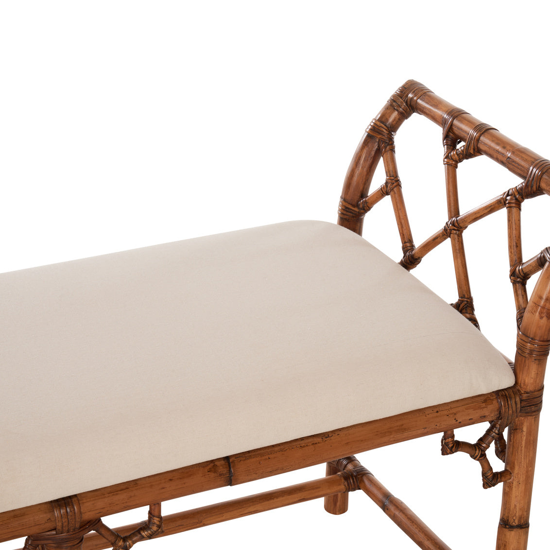 Chippendale Bamboo Regency Bench - Brown