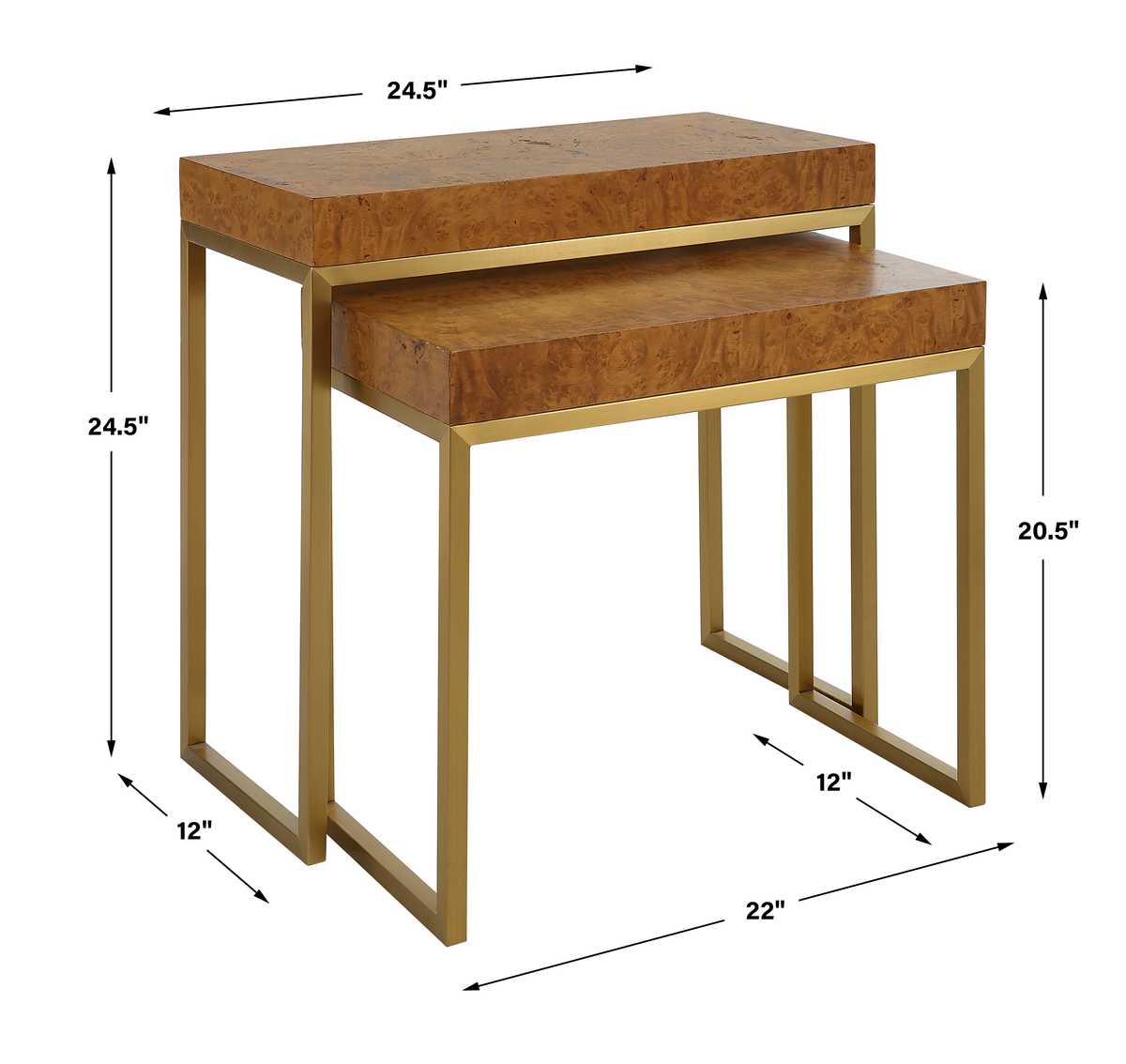 Burl-esque Nesting Tables, S/2