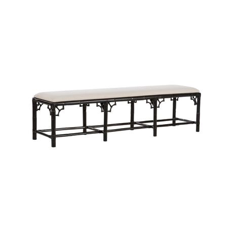 Chippendale Bamboo Bench - Cracked Pepper