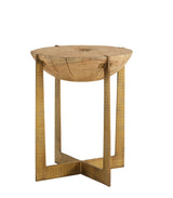 Brass Base Grain End Table - Kings Fine Art & Decor