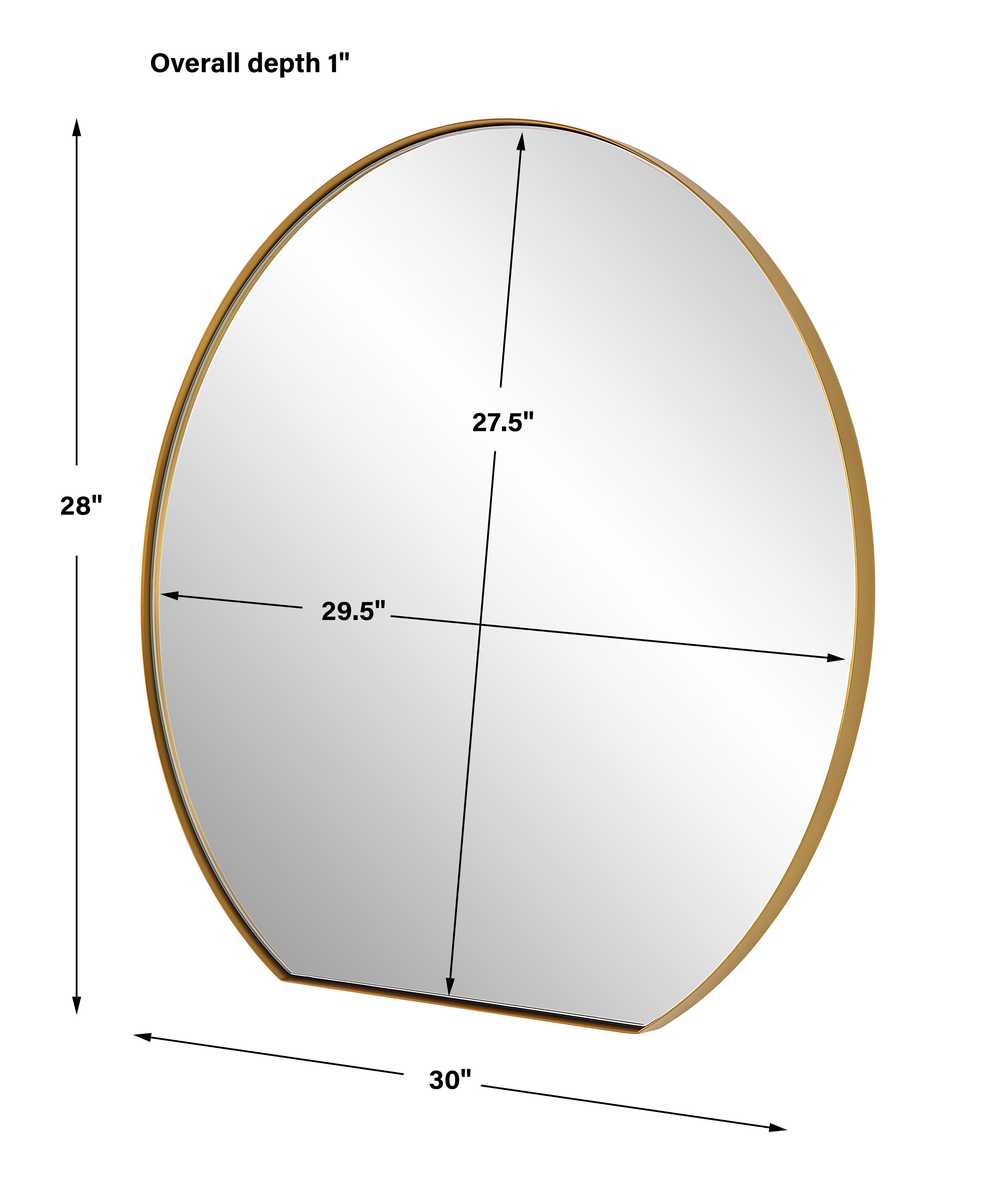 Cabell Small Mirror, Brass