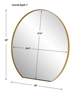 Cabell Small Mirror, Brass
