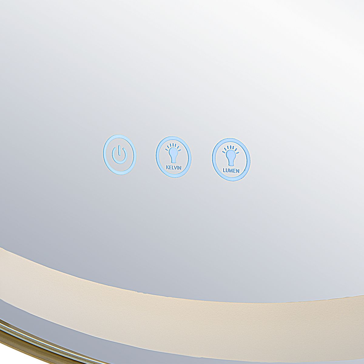 Crofton Lighted Round Mirror, Brass