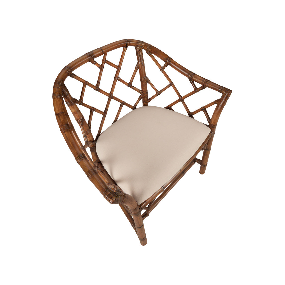 Chippendale Bamboo Arm Chair - Brown