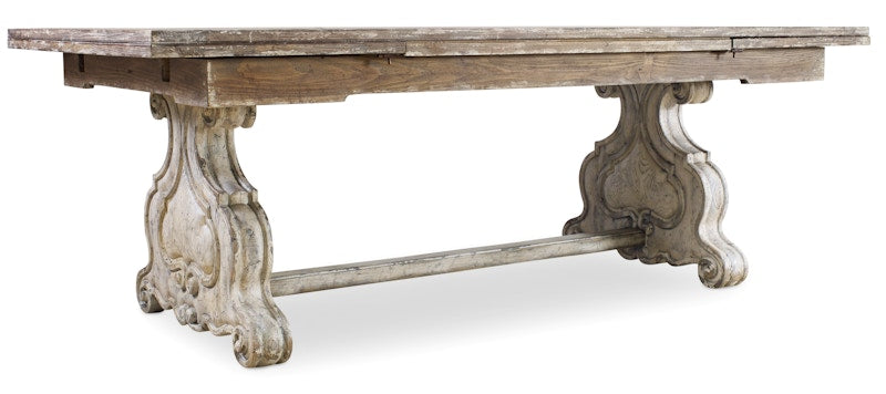 Hooker Furniture Chatelet Refectory Rectangle Trestle Dining Table with Two 22'' Leaves 5350-75206