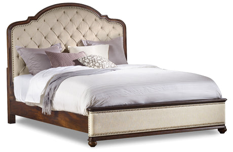 Hooker Furniture Leesburg Queen Upholstered Bed with Wood Rails 5381-90950