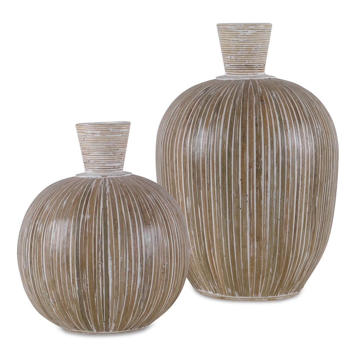 Islander Vases, White, S/2 - Kings Fine Art & Decor