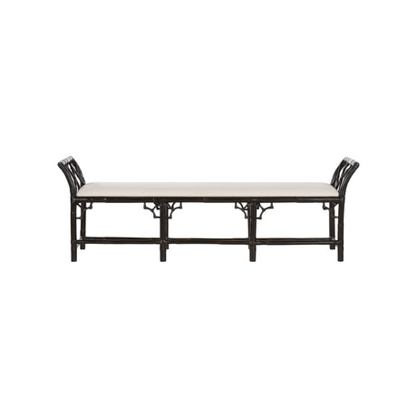 Chippendale Bamboo Regency Bench - Cracked Pepper