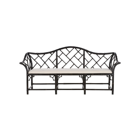 Chippendale Bamboo Settee - Cracked Pepper