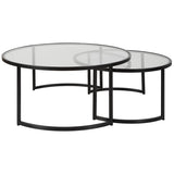 Rhea Nesting Coffee Tables, Black, S/2