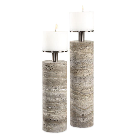 Shadowstone, Candleholders, S/2 - Kings Fine Art & Decor