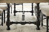 Hooker Furniture Ciao Bella 84in Trestle Table w/ 2-18in Leaves-Flaky White/Black 5805-75200-80