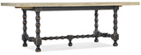 Hooker Furniture Ciao Bella 84in Trestle Table w/ 2-18in Leaves-Flaky White/Black 5805-75200-80