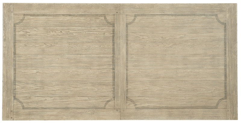 Hooker Furniture Ciao Bella 84in Trestle Table w/ 2-18in Leaves-Flaky White/Black 5805-75200-80