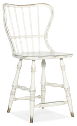 Hooker Furniture Ciao Bella Spindle Back Counter Stool-White 5805-75351-02