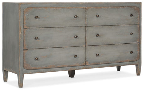 Hooker Furniture Ciao Bella Six-Drawer Dresser- Speckled Gray 5805-90002-95