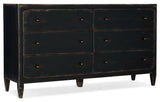 Hooker Furniture Ciao Bella Six-Drawer Dresser- Black 5805-90002-99