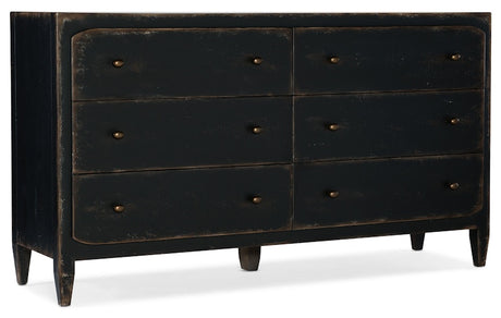 Hooker Furniture Ciao Bella Six-Drawer Dresser- Black 5805-90002-99
