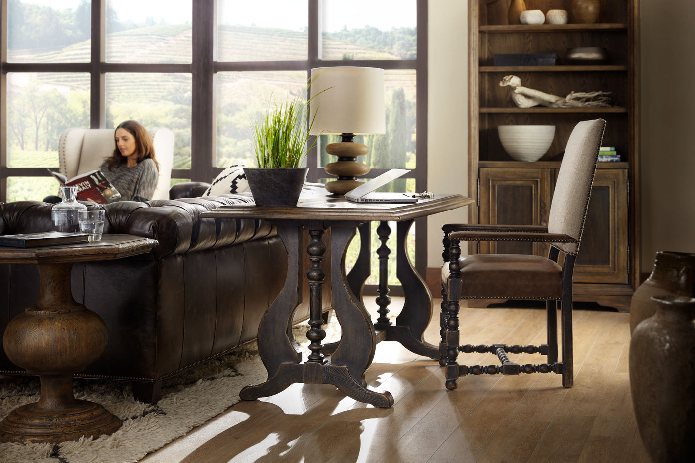 Hooker Furniture Hill Country Comfort Upholstered Arm Chair - 2 per carton/price ea 5960-75400-BLK