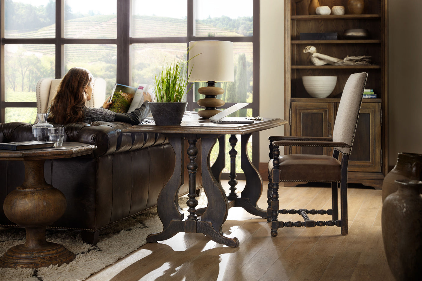 Hooker Furniture Hill Country Comfort Upholstered Arm Chair - 2 per carton/price ea 5960-75400-BLK