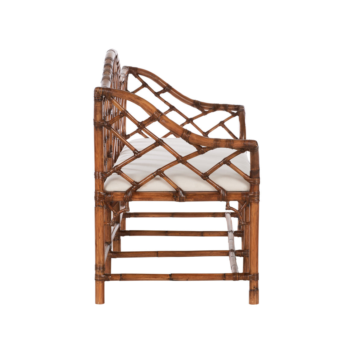 Chippendale Bamboo Settee -Brown