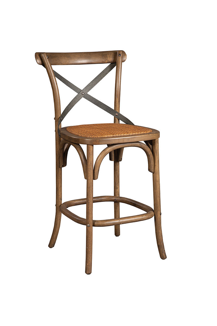 Bentwood Counter Stool w/ Metal Back - Kings Fine Art & Decor