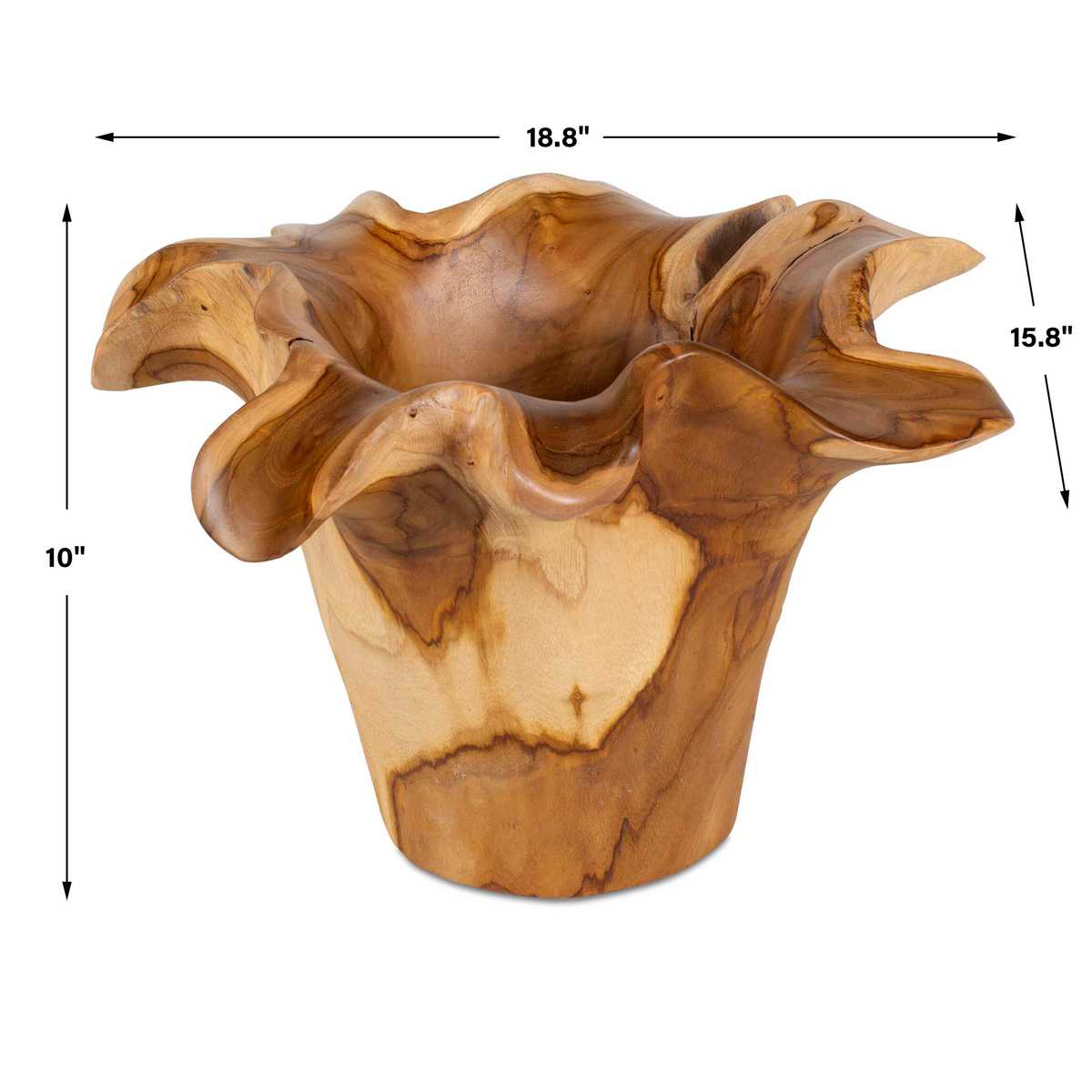 Teak Flow Outdoor Bowl, Natural