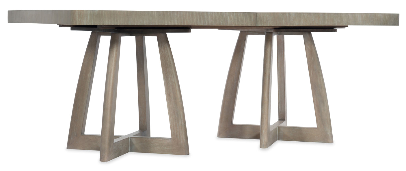 Hooker Furniture Affinity 78in Rectangle Pedestal Dining Table w/2-18in Leaves 6050-75206-GRY