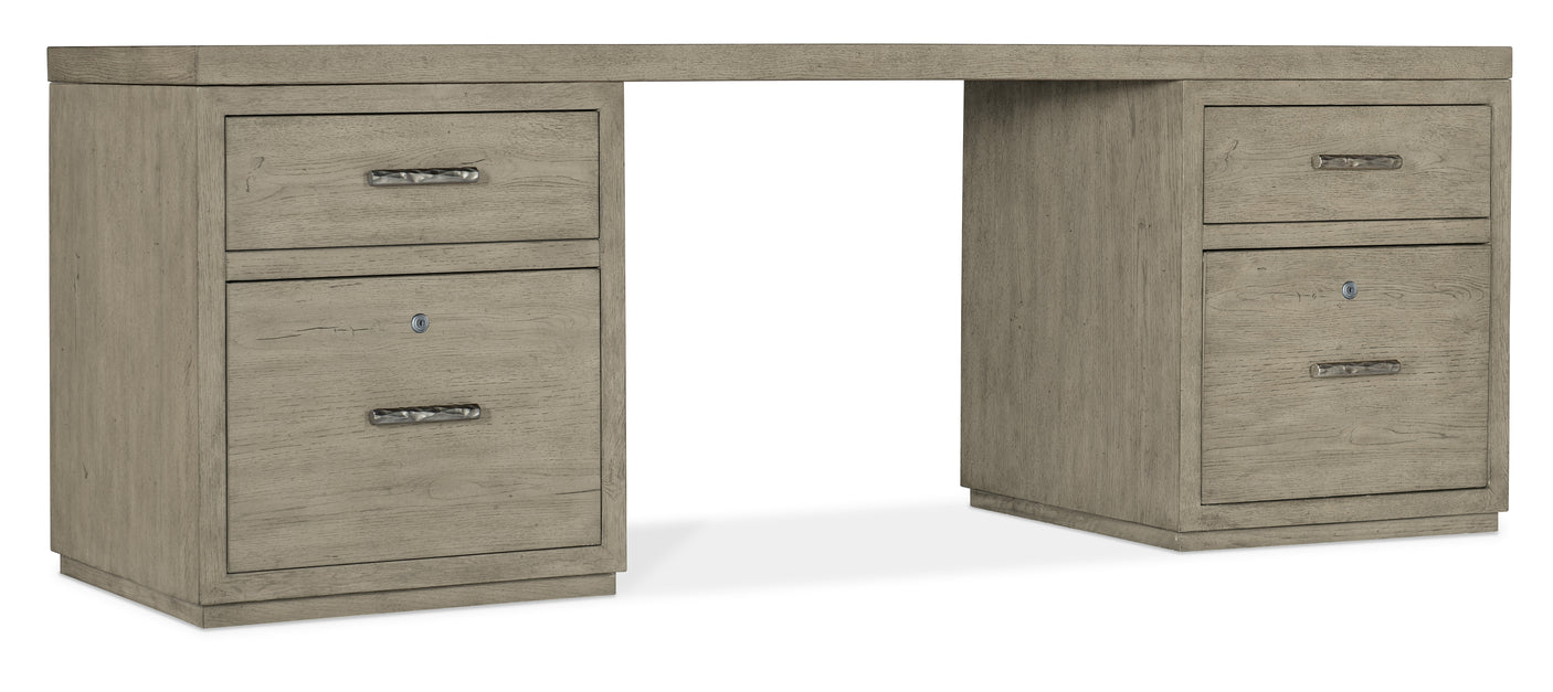 Hooker Furniture Linville Falls Desk - 84in Top-2 Small Files 6150-10913-85