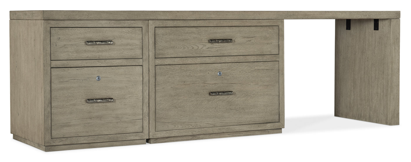 Hooker Furniture Linville Falls Desk - 96in Top-Small File-Lateral File and Leg 6150-10928-85