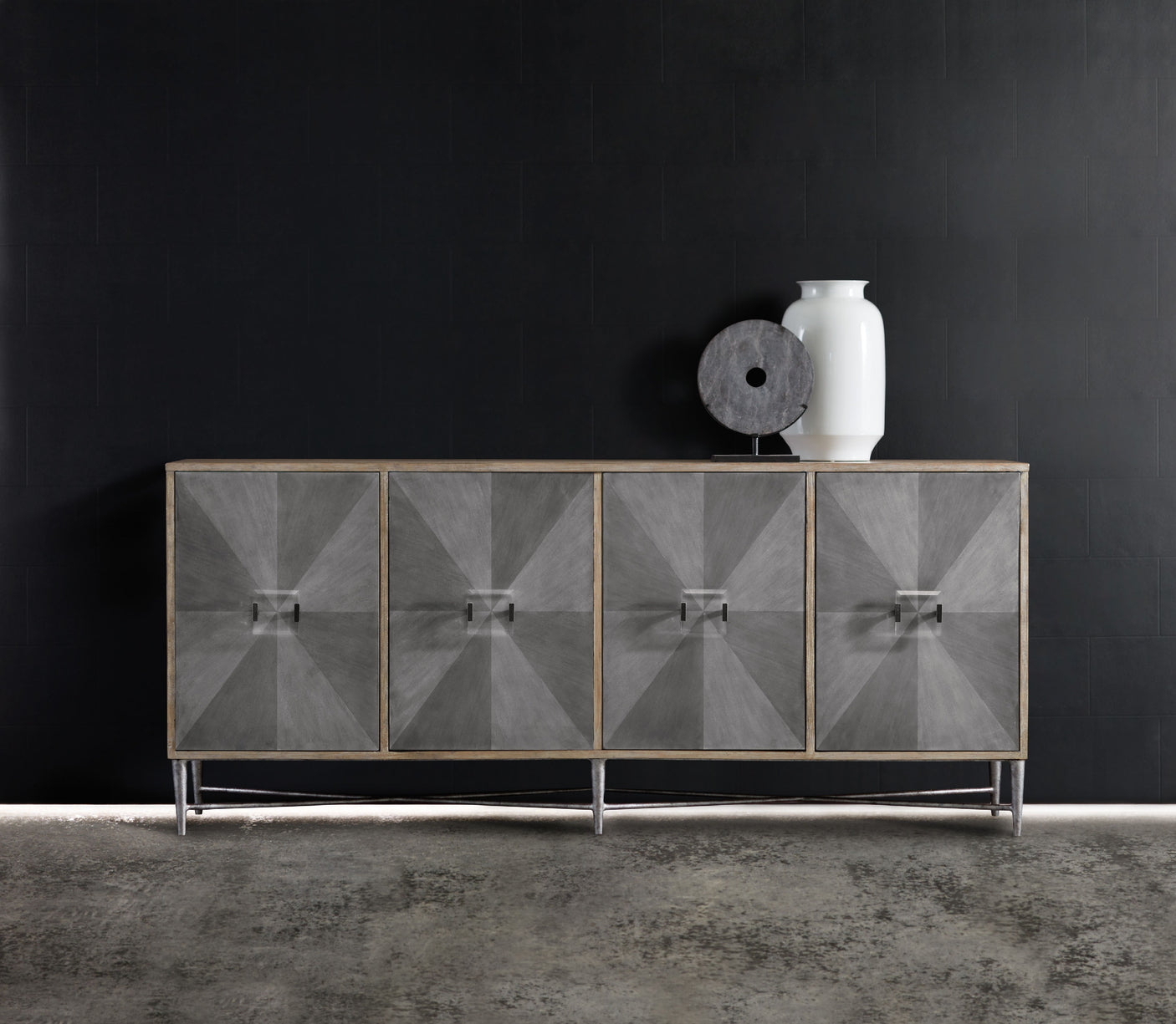 Hooker Furniture Melange Zola Four-Door Credenza 638-85316-LTGY