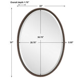 Sherise Oval Mirror, Bronze
