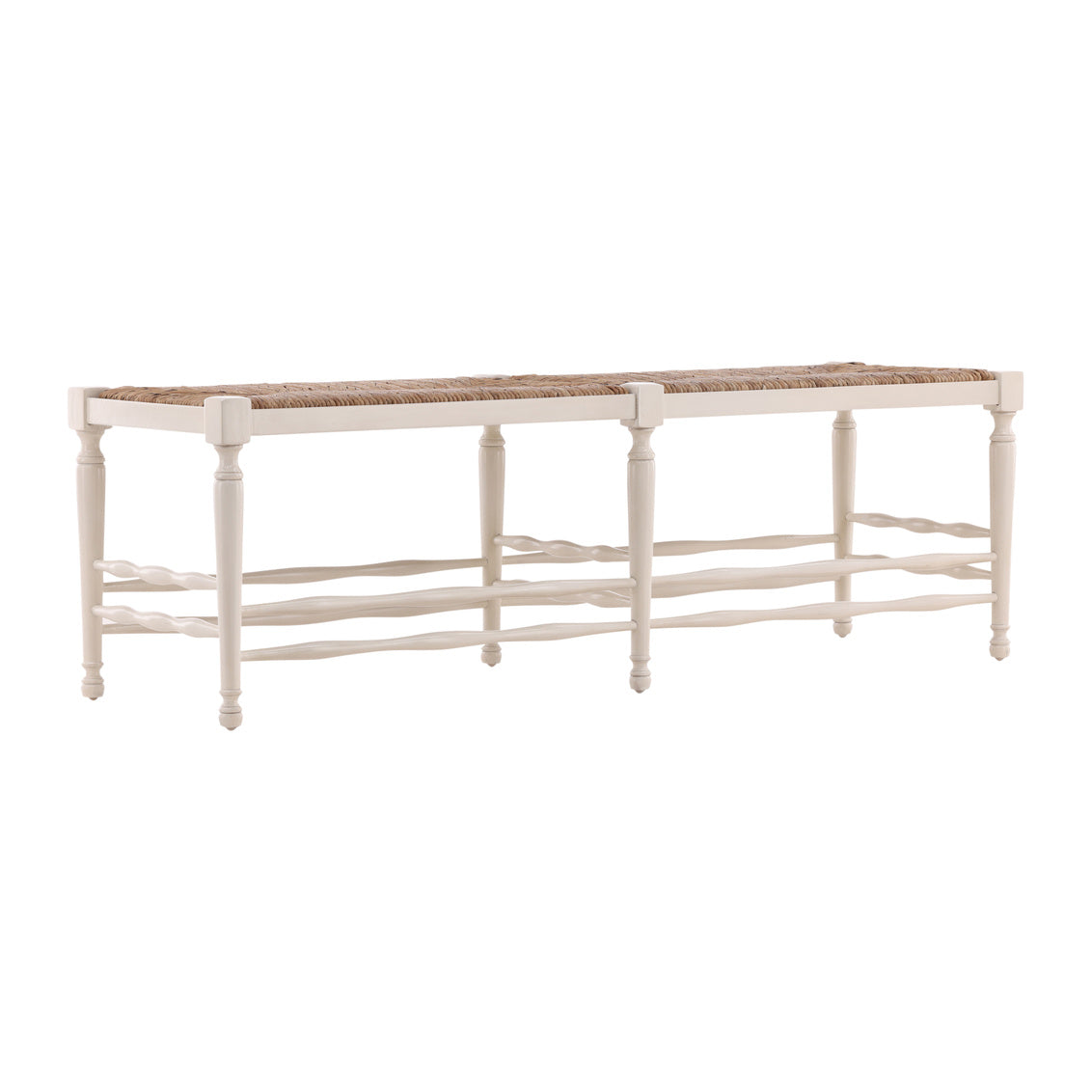 Cream Reed Bench - Kings Fine Art & Decor