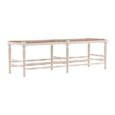 Cream Reed Bench - Kings Fine Art & Decor