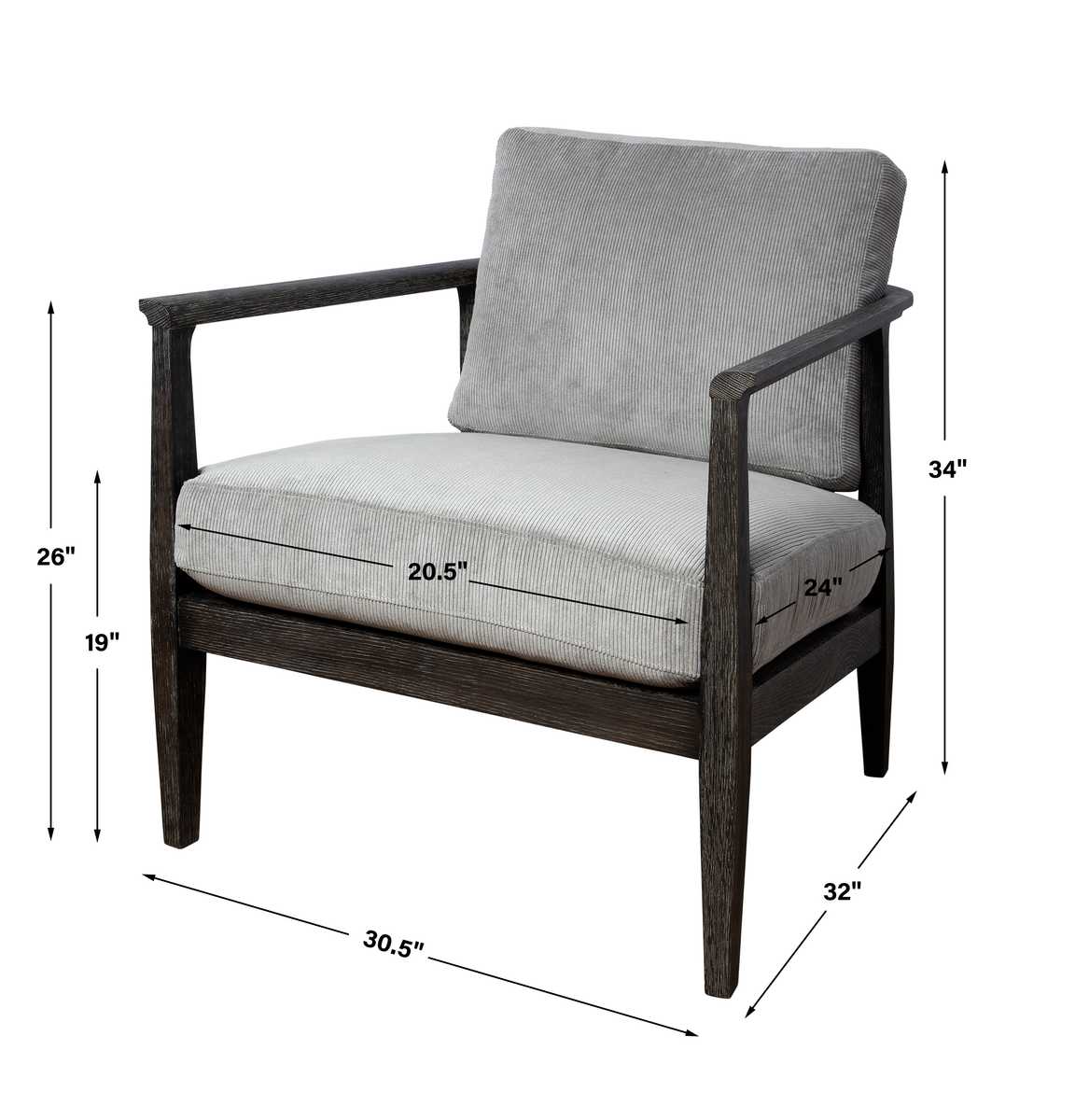 Brunei Accent Chair, Gray