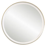 Crofton Lighted Round Mirror, Brass
