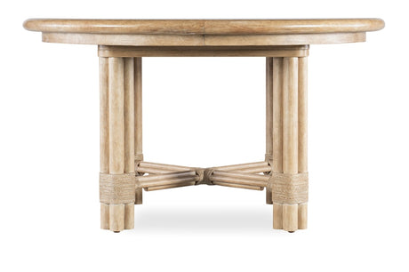 Hooker Furniture Retreat Pole Rattan Round Dining Table w/1-20in leaf 6950-75201-80